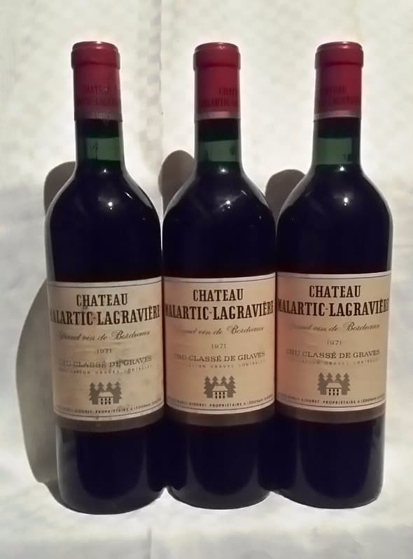 3 x château Malartic Lagravière, Pessac-Léognan, 1971