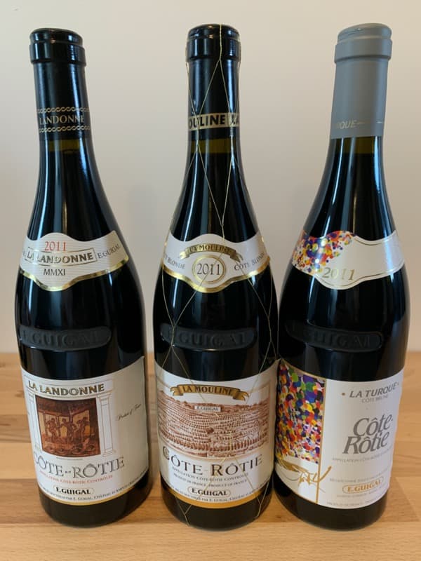3 x Côte-Rôtie, Trilogie Ladonne Turque Mouline, Guigal, 2011