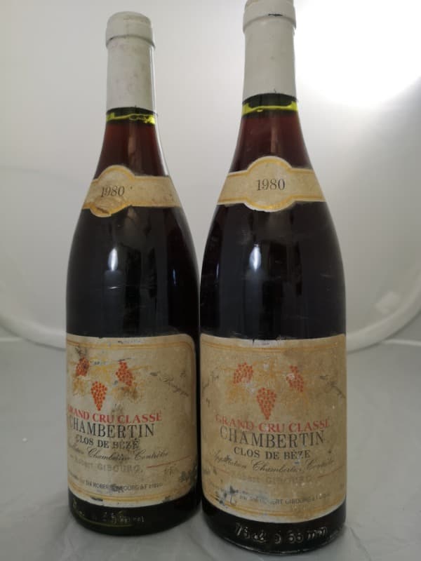 2 x Chambertin, Clos-de-Beze - Grand Cru Classé, Domaine Robert Gibourg, 1980