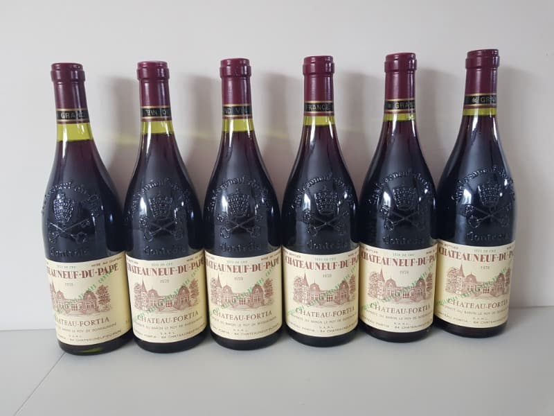 6 x Châteauneuf-du-Pape, Propriété du baron le roy de boiseaumarié, Château-Fortia, 1978
