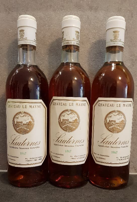 3 x Château le Mayne, Sauternes, 1967