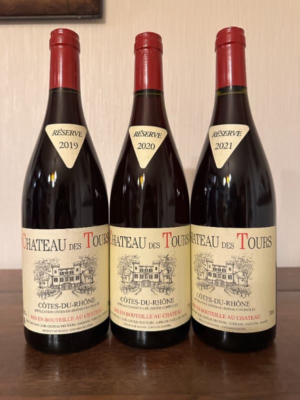6 x Côtes-du-Rhône, Château des Tours, 2019/2020/2021