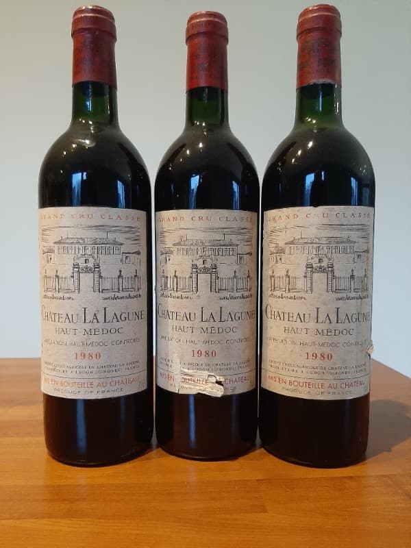 3 x château La Lagune, Haut-Médoc, 1980