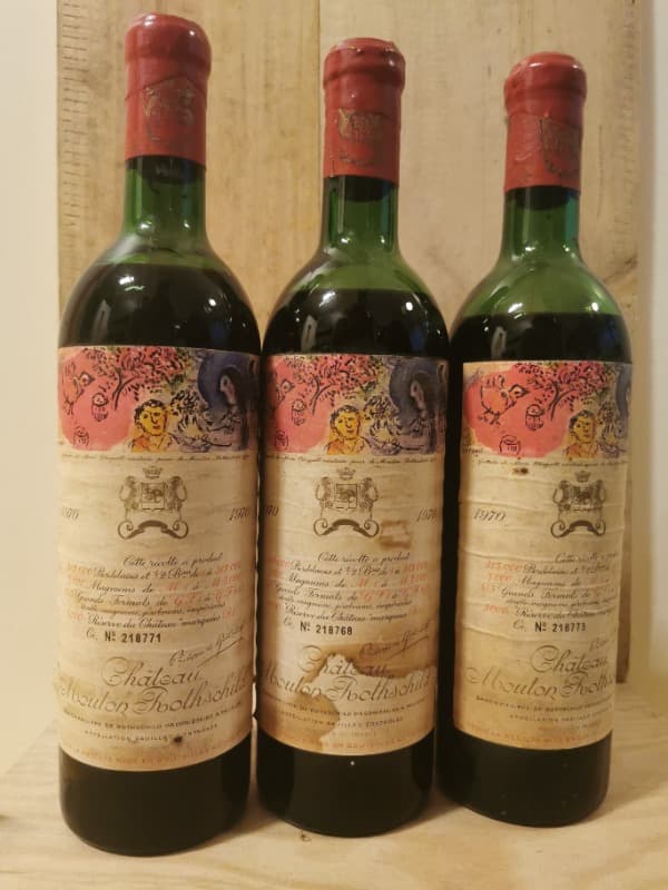 3 x Château Mouton Rothschild, Pauillac, 1970