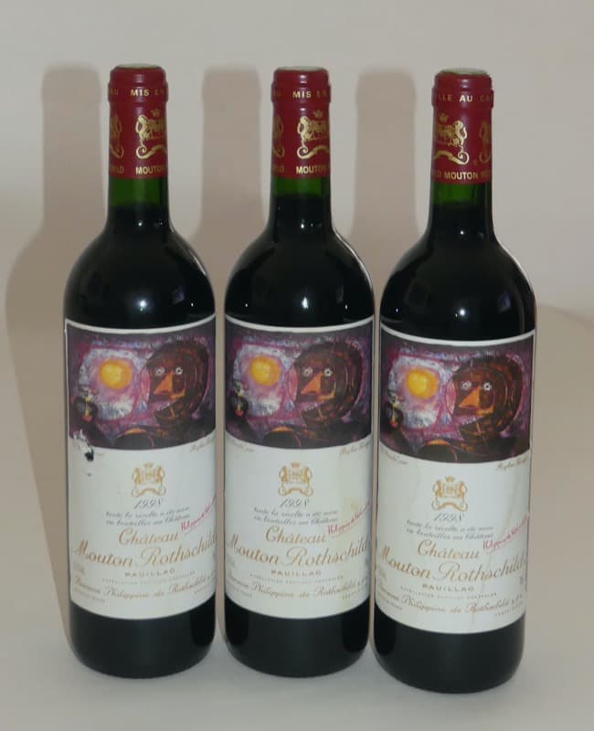 3 x Château Mouton Rothschild, Pauillac, 1998
