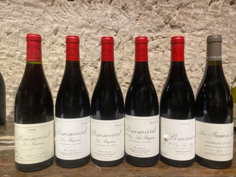 6 x Pommard, Les Rugiens, Domaine de Montille, 1990/1999/2002/2003/2005/2011