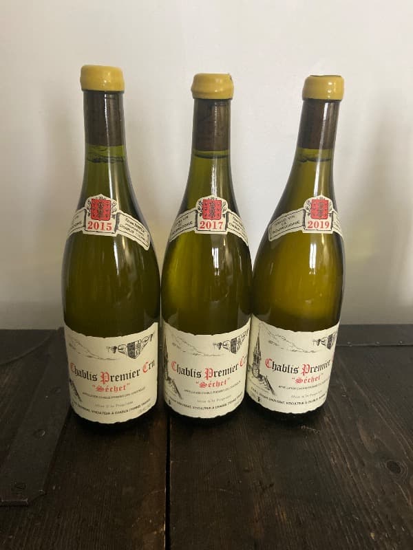 3 x Chablis Premier Cru, Séchet, Vincent Dauvissat, 2015/2017/2019