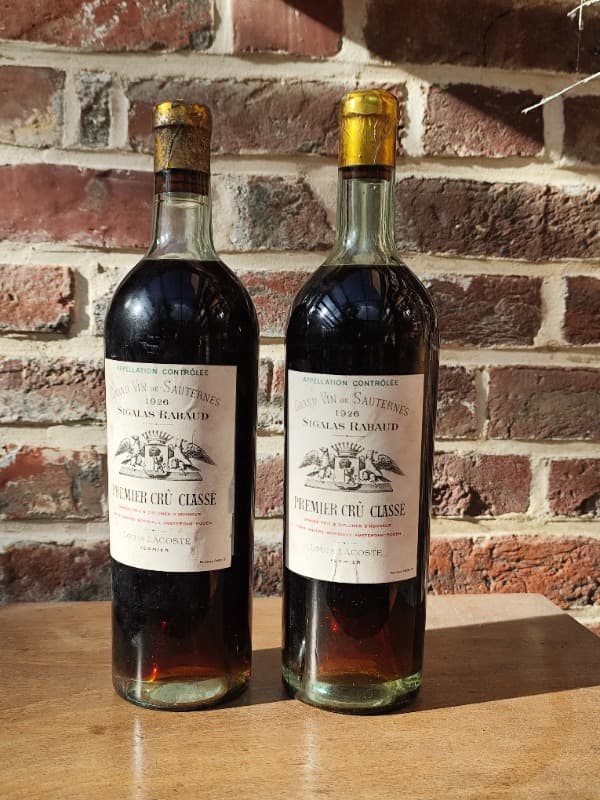 2 x château Sigalas Rabaud, Sauternes, 1926