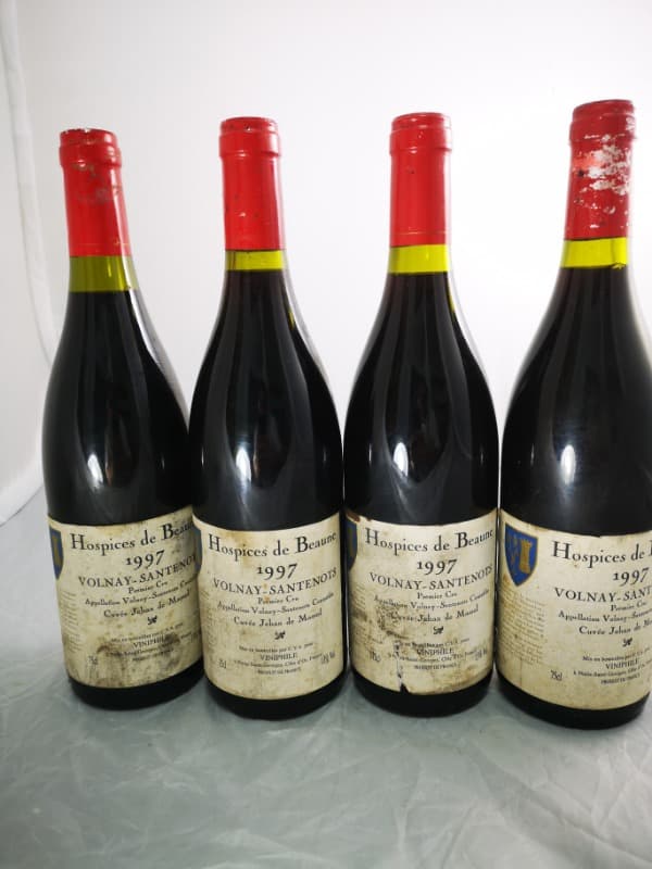 4 x Volnay, Santenots 1er Cru - cuvée jehan de Massol, Hospices de Beaune, 1997
