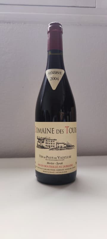 Vin de Pays du Vaucluse, Merlot - Syrah, Domaine des Tours, 2004