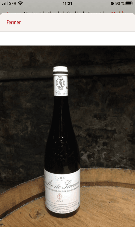 Clos de la Coulée de Serrant, Savennières, Nicolas JOLY, 2013