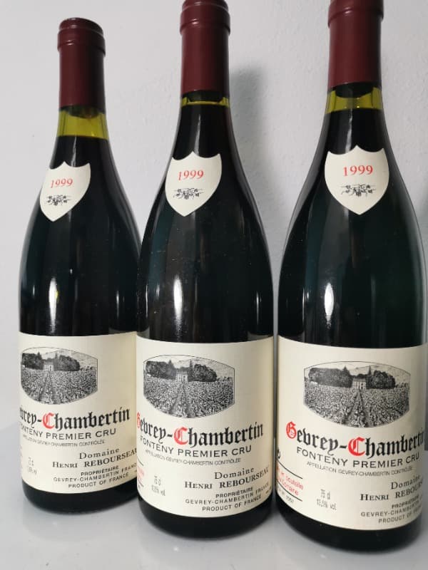 3 x Gevrey-Chambertin, Fonteny, Henri Rebourseau, 1999