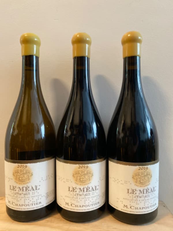 3 x Hermitage, Le Méal, M. Chapoutier, 2019 (1Bc/Wh+2 Rg/Red)
