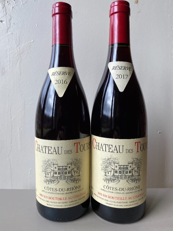 2 x Côtes-du-Rhône, château des Tours, 2016/2017