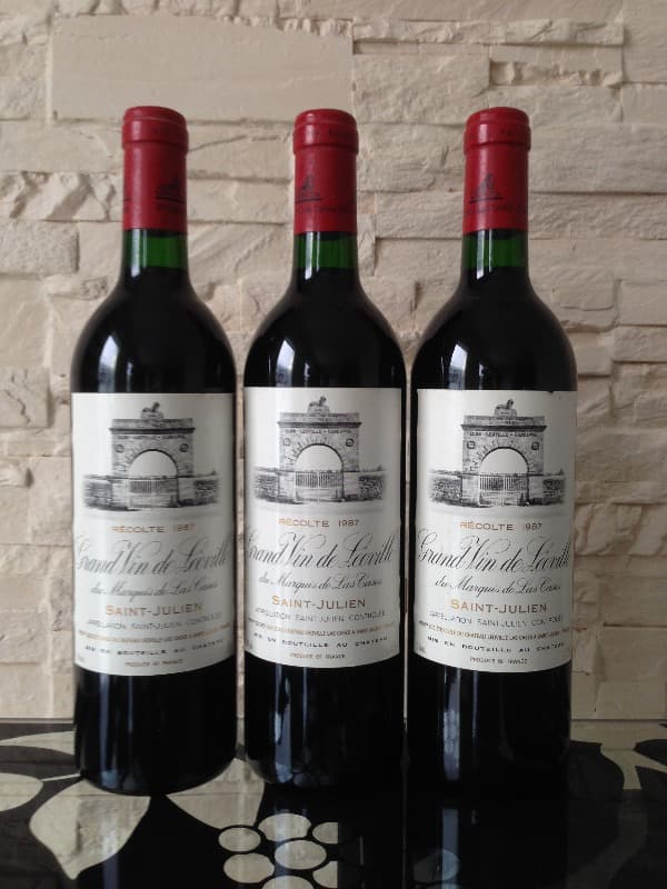 3 x Grand Vin de Léovile du Marquis de Las Cases, Saint-Julien, 1987