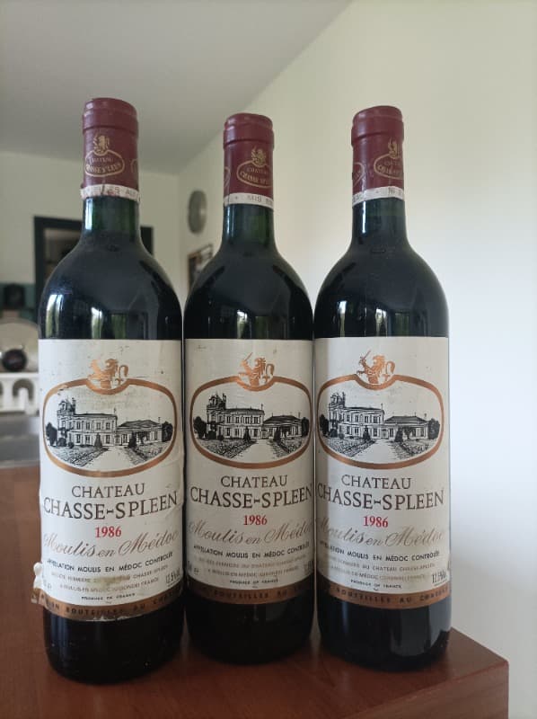 3 x Château Chasse-Spleen, Moulis-en-Médoc, 1986