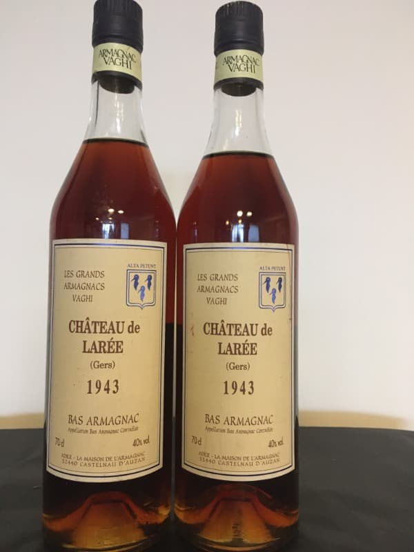 2 x Bas Armagnac, château de Larée, Armagnac, 1943 (bottled2000)