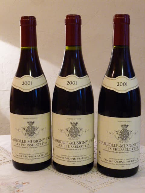 3 x Chambolle Musigny, Les Feusselottes, Daniel Moine-Hudelot, 2001