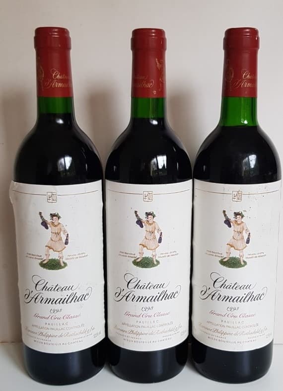 3 x Château d'Armailhac, Pauillac, 1993
