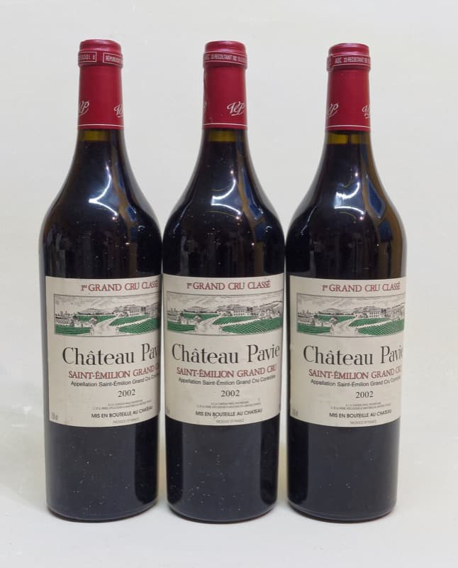 3 x Grand cru classé, Château Pavie, Saint-Émilion Grand Cru, 2002