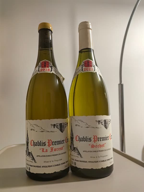 2 x Chablis Premier Cru, La Forest 2018, Séchet 2021, Vincent Dauvissat