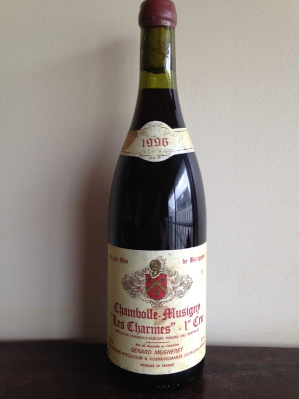 Chambolle-Musigny, 1er crû charmes, Gérard Mugneret, 1996