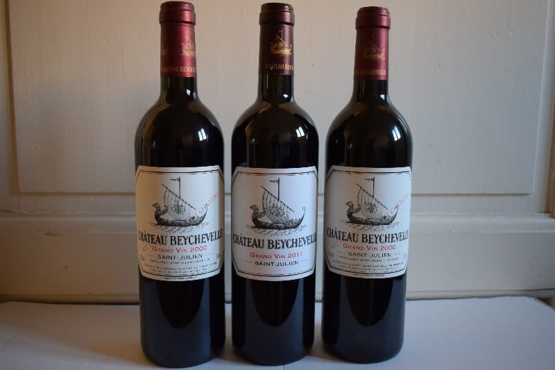 3 x Château Beychevelle, Saint-Julien, 2x2000 + 1x2011