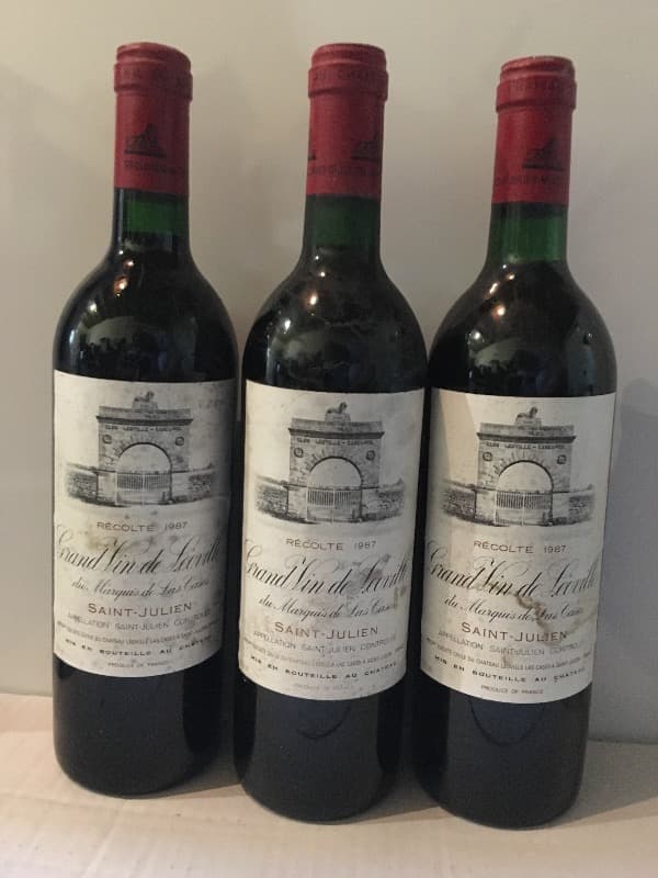 3 x GRAND VIN DE LEOVILLE MARQUIS DE LAS CASES, Saint-Julien, 1987