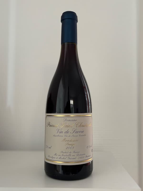 Mondeuse Prestige, Michel GRISARD - Prieuré Saint Christophe, Vin-de-Savoie, 2003
