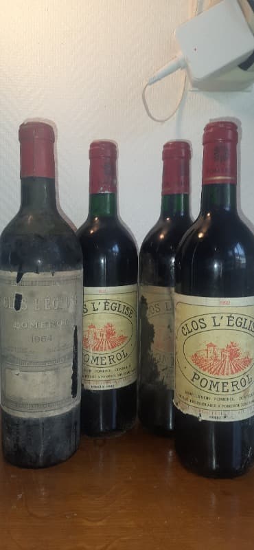 4 x Clos l'Eglise, Pomerol, 3x1992 / 1x1964