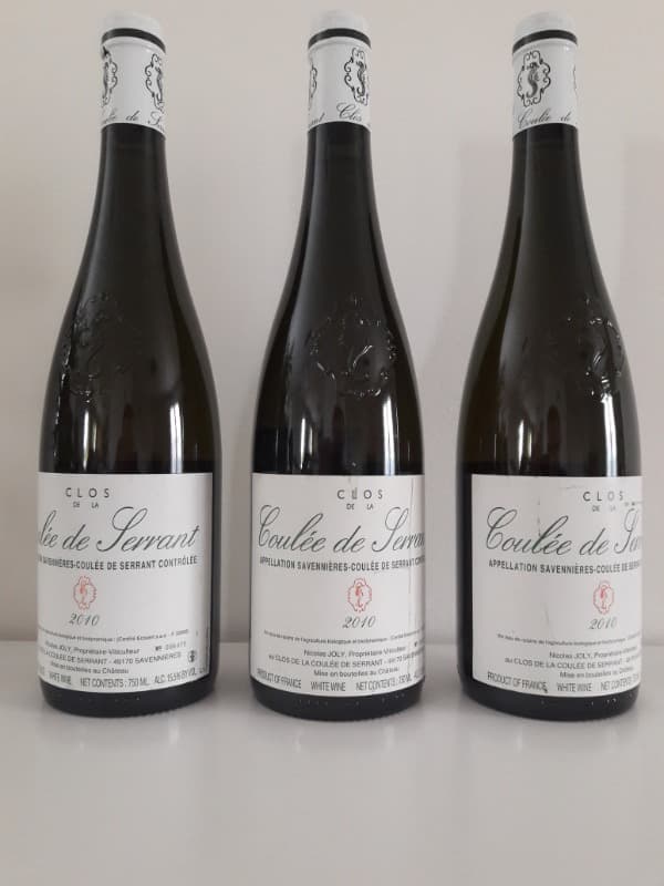 3 x Nicolas Joly, Savennières, CLOS DE LA COULÉE DE SERRANT VIGNOBLES DE LA COULÉE DE SERRANT, 2010