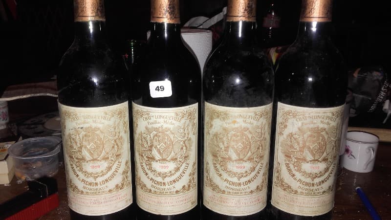 4 x au Baron de Pichon Longueville, Château Pichon Longueville, Pauillac, 1989