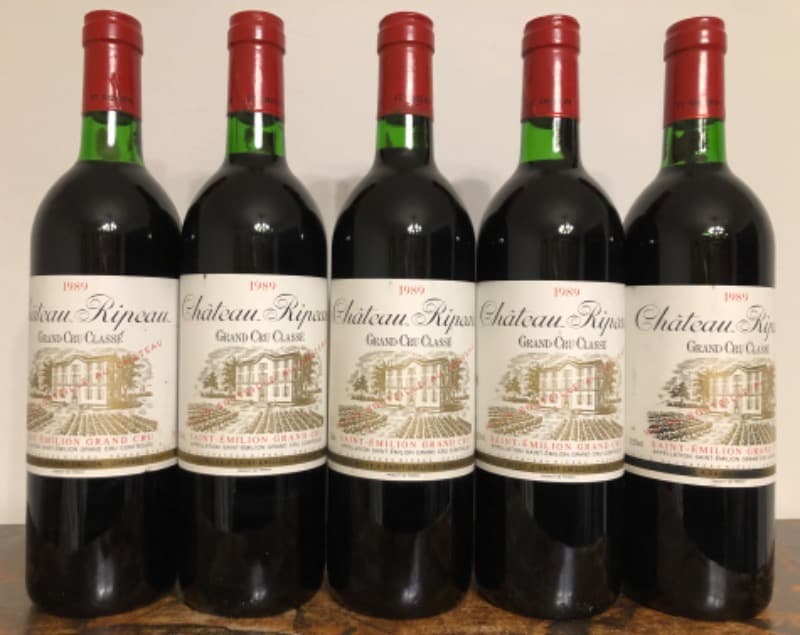 5 x Chateau Ripeau, Saint-Émilion, 1989