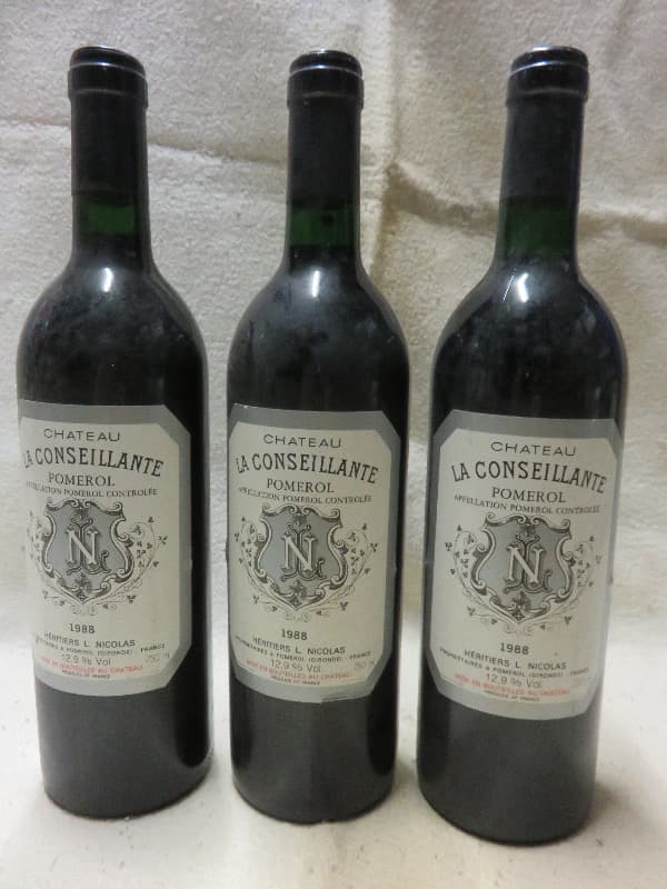 3 x LA CONSEILLANTE, Pomerol, 1988