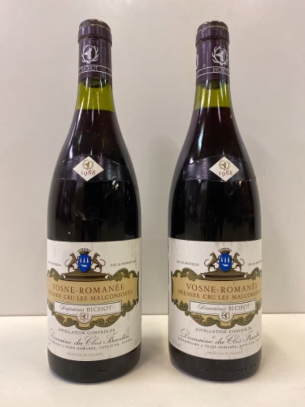 2x Vosne-Romanée, Premier cru les malconsorts, Bichot, 1988