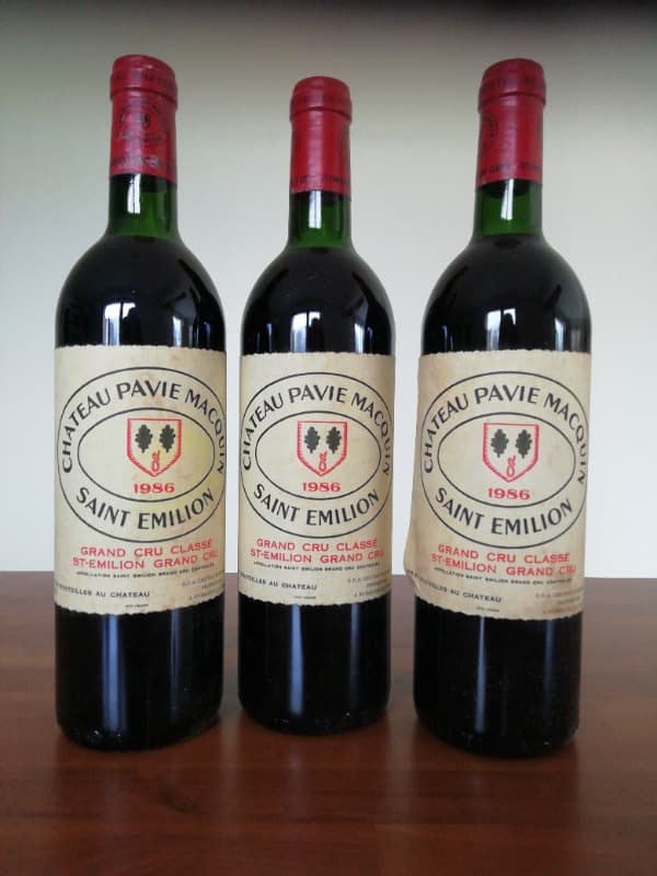 3 x PAVIE MACQUIN, Saint-Émilion Grand Cru, 1986