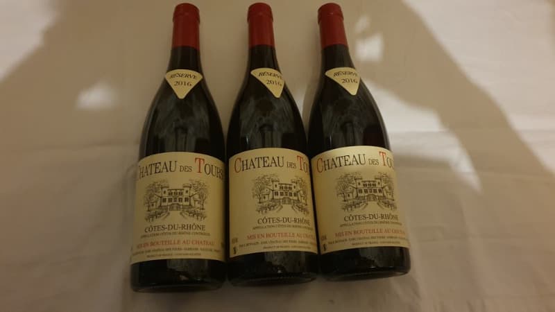 3 x Côtes-du-Rhône, Château des Tours, 2016