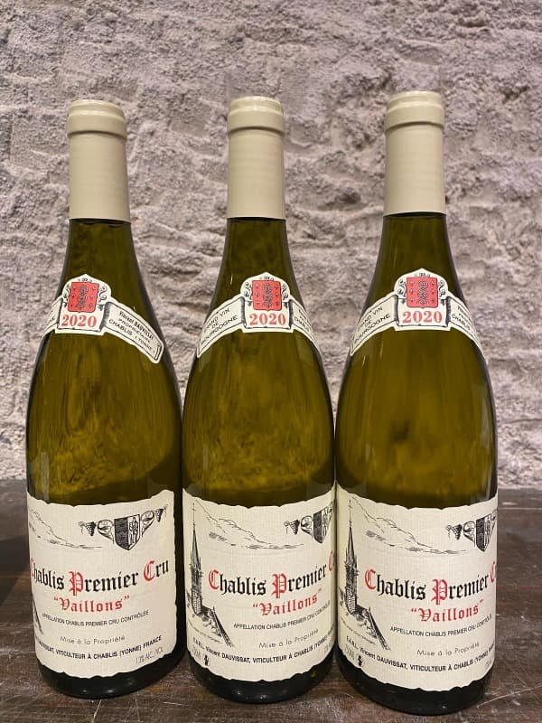 3 x Chablis Premier Cru, Vaillons, domaine Dauvissat, 2020