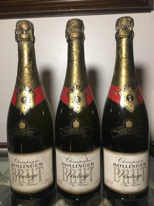 3 x Bollinger Brut Vintage, Champagne, 1973
