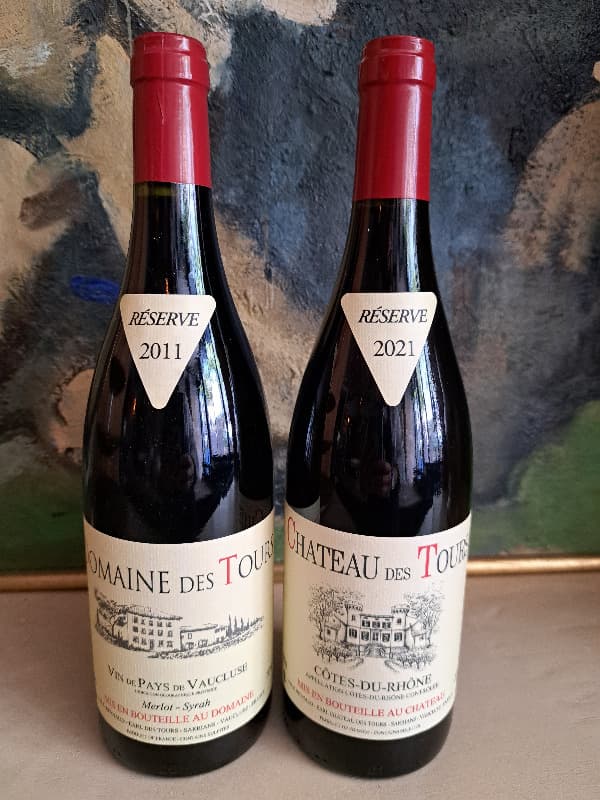 2 x Côtes-du-Rhône, Merlot/syrah, Château des Tours, 2011
