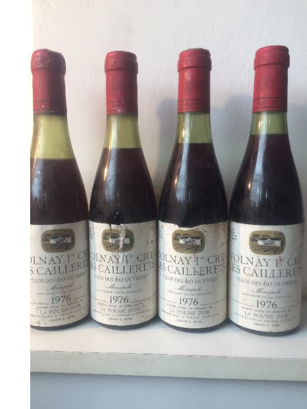 4 x Volnay, Les Caillerets Monopole Clos des 60 ouvrées, Domaine de la Pousse d'Or, 1976 (37,5cl)