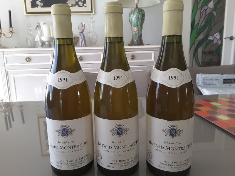 3 x Bâtard-Montrachet, Grand cru, Sce Domaine Ramonet, 1991