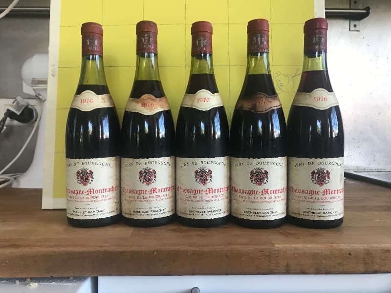 5 x Chassagne-Montrachet, 1er Cru - Clos de la Boudriotte, Bachelet-Ramonet, 1976