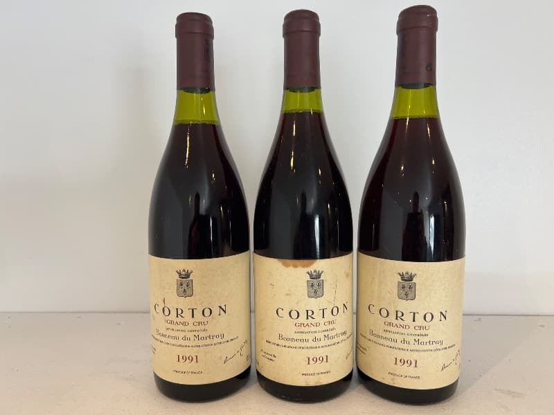 3 x Corton, Domaine Bonneau du Martray, 1991