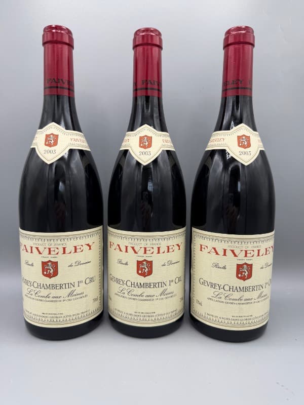 3 x Gevrey-Chambertin, 1er cru - La Combe aux Moines, domaine Faiveley, 2003