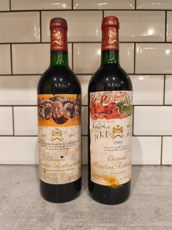 2 x Château Mouton Rothschild, Pauillac, 1987/1989