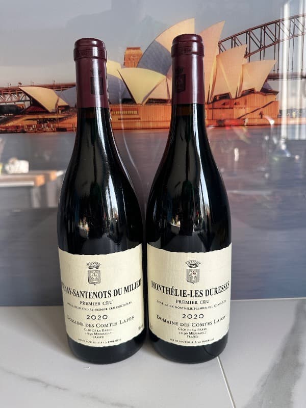 2 x Volnay Santenots du milieu / Monthélie- Les Duresses , 1er Cru, Comte Lafon, 2020