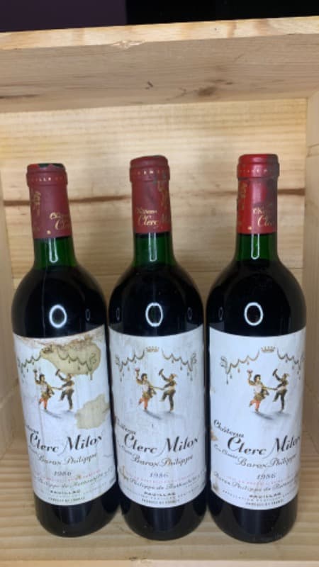 3 x Château Clerc Milon, Pauillac, 1986