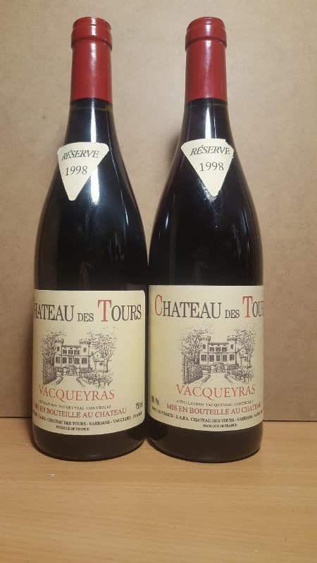 2 x Vacqueyras, Château des Tours, Emmanuel RAYNAUD de RAYAS, 1998