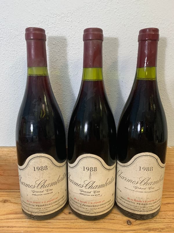 3 x Charmes-Chambertin, Bernadette Peirazeau-Groffier, 1988